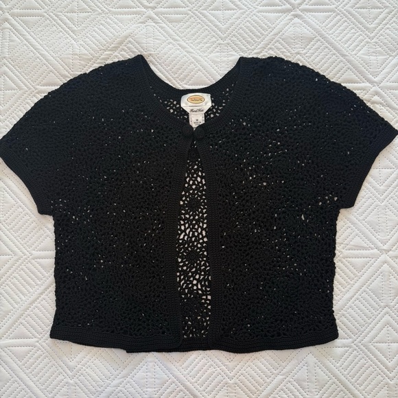 Talbots Hand Knit Cardigan Size M Black - Picture 9 of 9